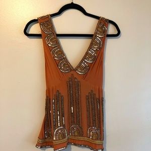 Tracy Reese Sequined & Silk Top